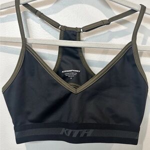 Kith Sport Women’s Black/olive Keyhole Sports Bra Sz XS